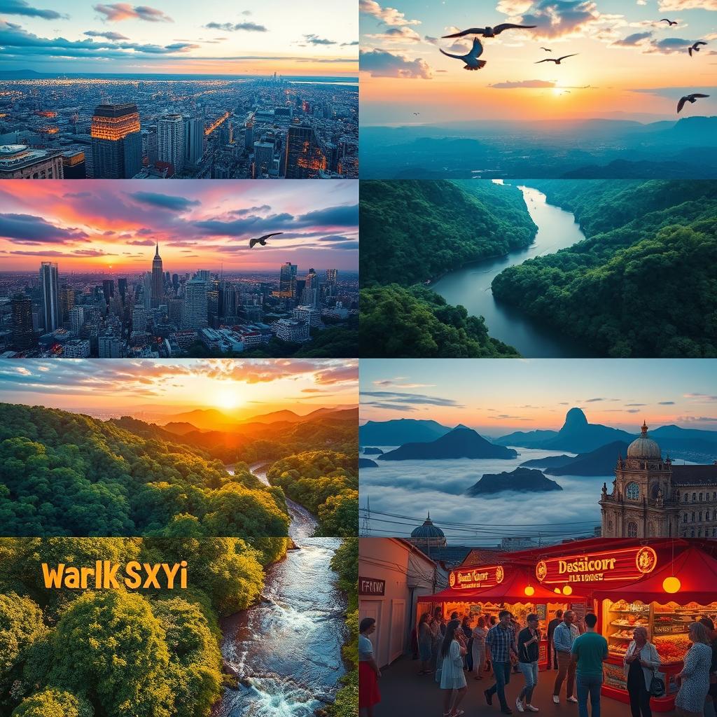 A vibrant and dynamic video showcasing a wide range of captivating scenes, each transitioning smoothly from one to another