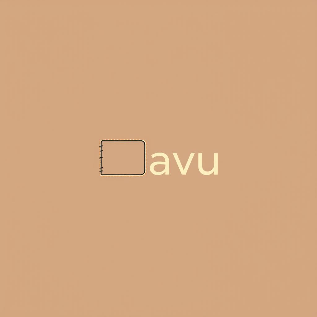 Minimalist logo design with a schematic-style drawing for a brand named 'Kavu' that specializes in handmade leather products such as wallets, keychains, and eyewear cases