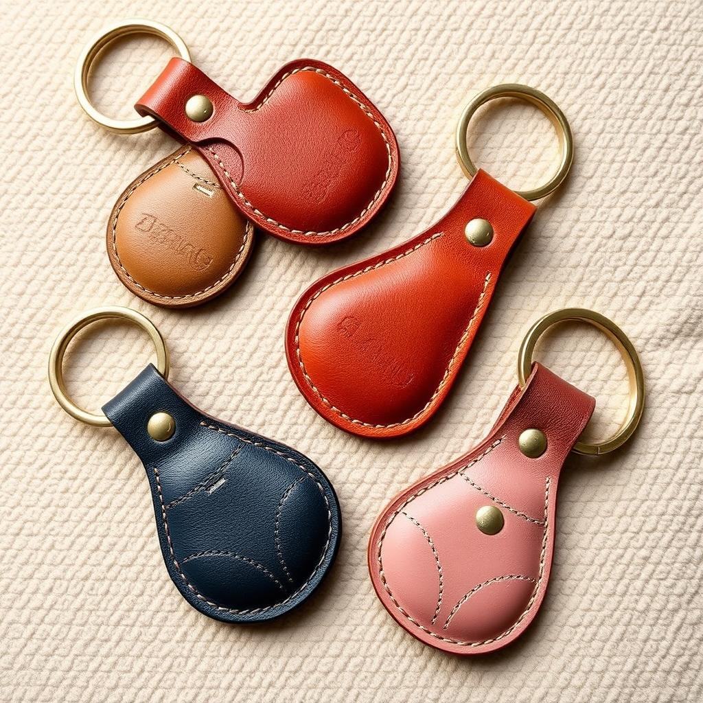 Handcrafted leather keychains that beautifully blend artisanal tradition with contemporary design aesthetics