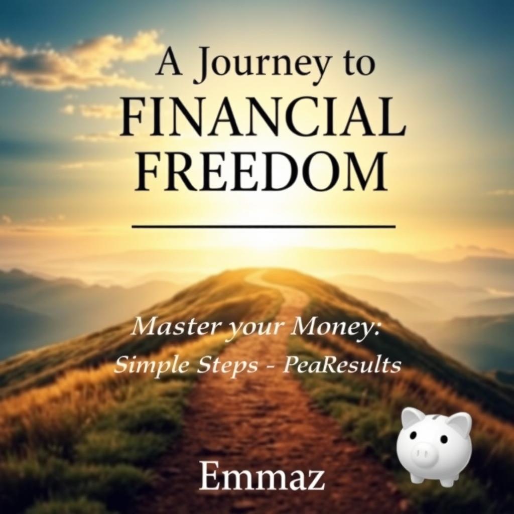 A breathtaking ebook cover featuring the title 'A Journey to Financial Freedom' in bold, elegant typography