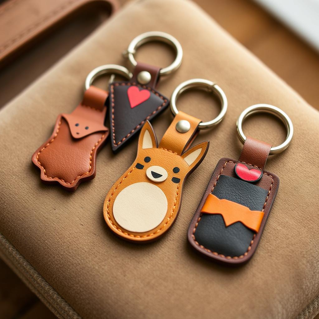 Handcrafted leather keychains that seamlessly blend artisanal tradition with contemporary design aesthetics