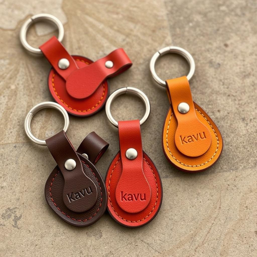 Handcrafted leather keychains that combine artisanal tradition with contemporary design aesthetics