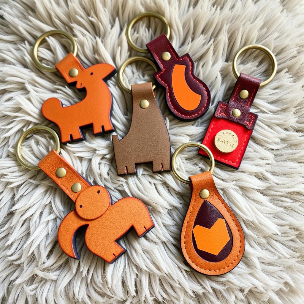 Handcrafted leather keychains that elegantly blend artisanal tradition with contemporary design