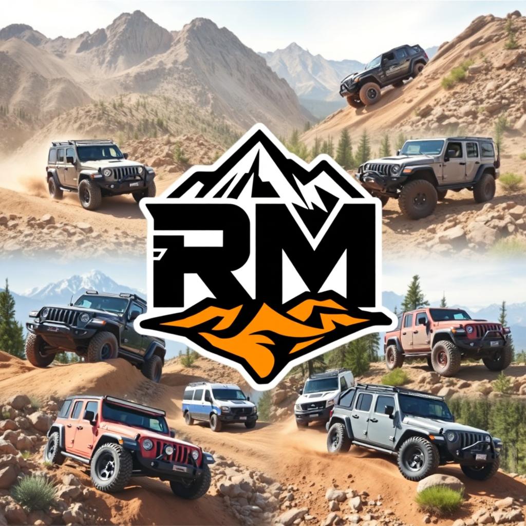 A modern, stylish logo featuring the initials 'RM'
