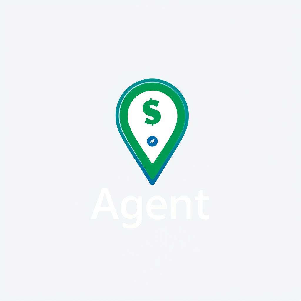 A modern and eye-catching logo design for a Google Map agent, suitable for use on Telegram