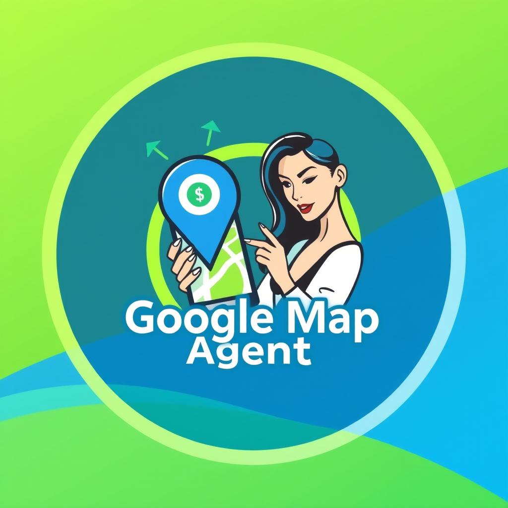 A modern and eye-catching logo design for a Google Map agent, suitable for use on Telegram