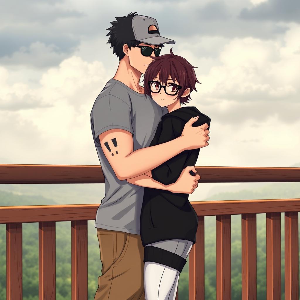 A couple in an anime style inspired by Sword Art Online, featuring a modern and detailed aesthetic