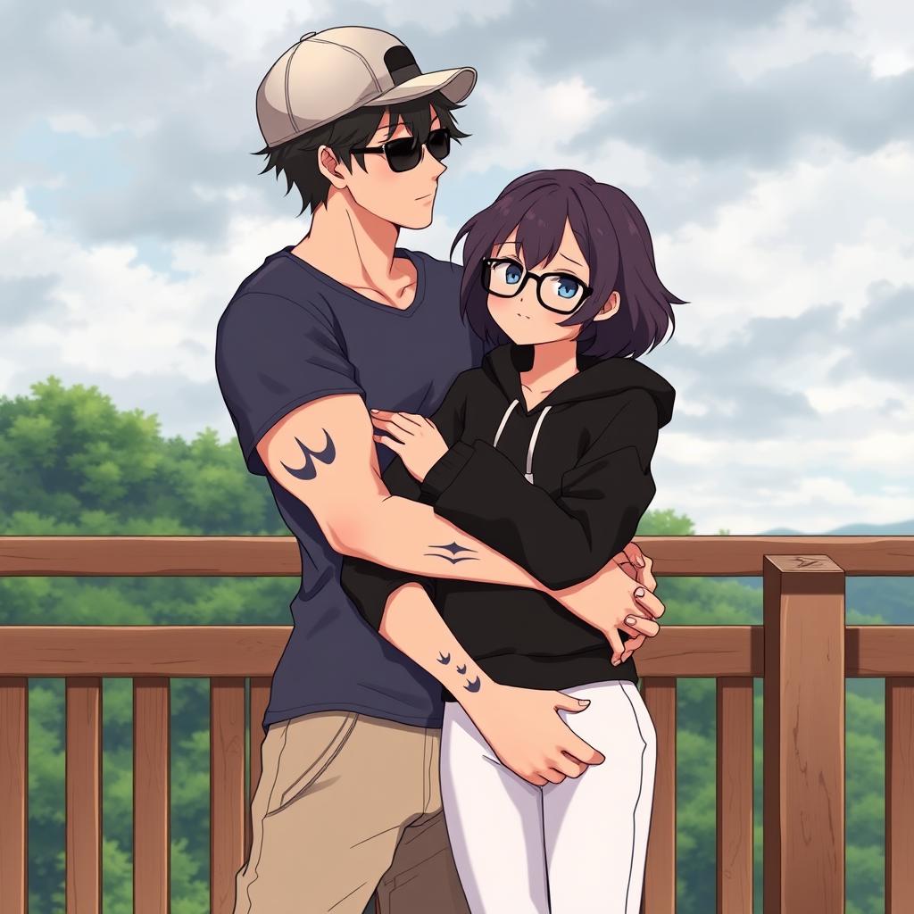 A couple in an anime style inspired by Sword Art Online, featuring a modern and detailed aesthetic