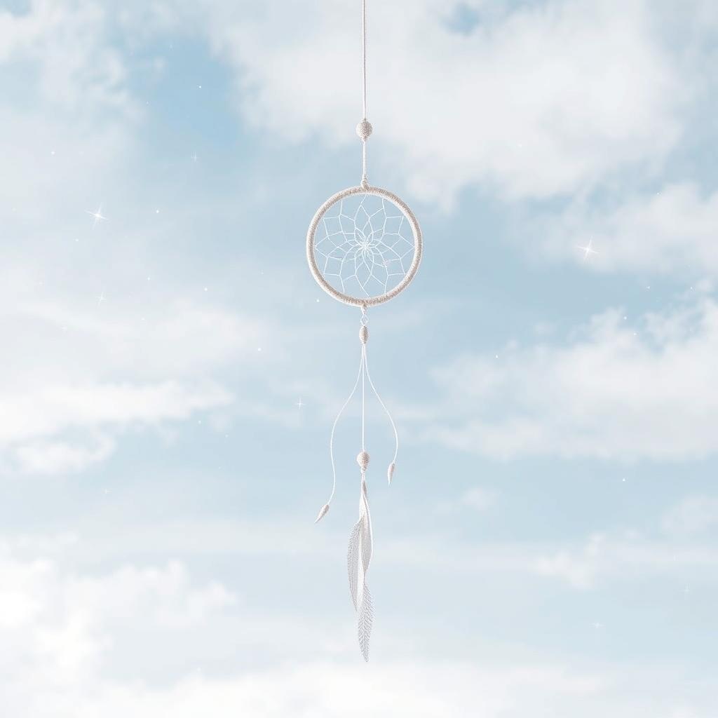 A beautiful and dreamlike book cover design featuring a serene sky with soft, wispy clouds and twinkling stars scattered throughout