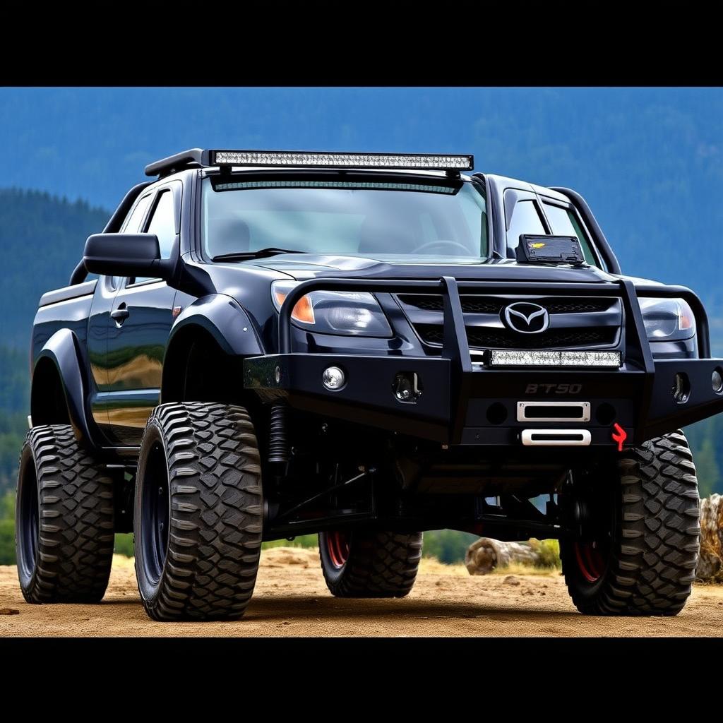 A modified 2008 Mazda BT-50 pickup truck featuring an aggressive off-road design