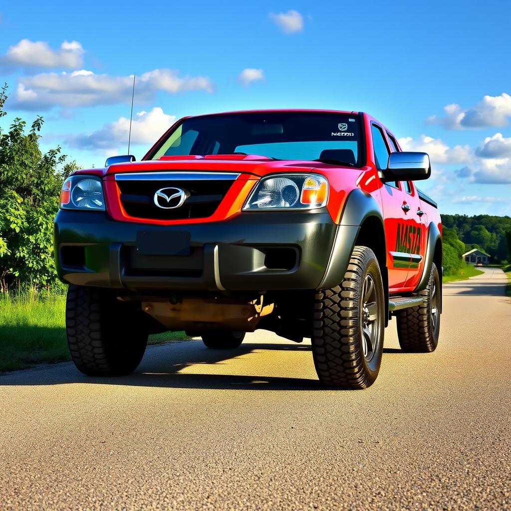A detailed and artistic representation of a 2007 Mazda BT-50, showcasing its rugged and sporty design