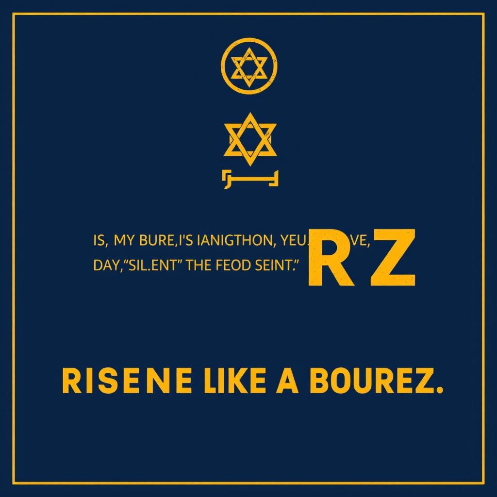 A motivational poster featuring a dark blue background with a faded Borz symbol and a prominent Jordanian شماغ