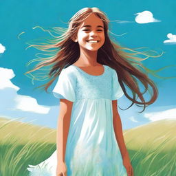 A digital art image of a young girl