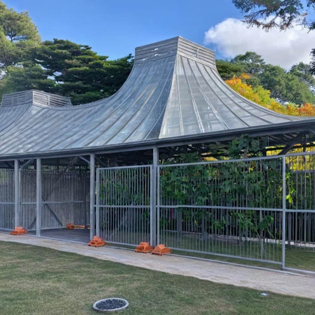 Open air pavilion with vines