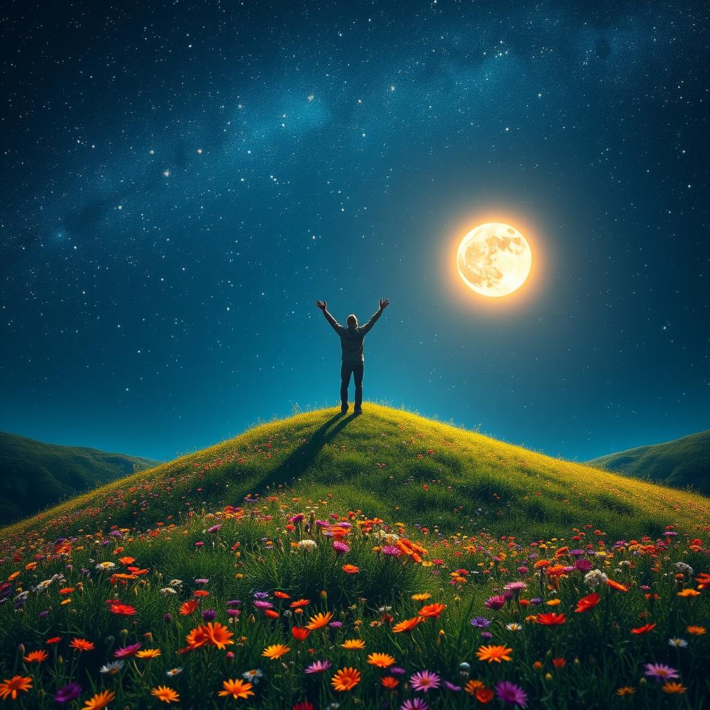 A vibrant and dreamy landscape inspired by the song "Starlight" by Imagine Dragons