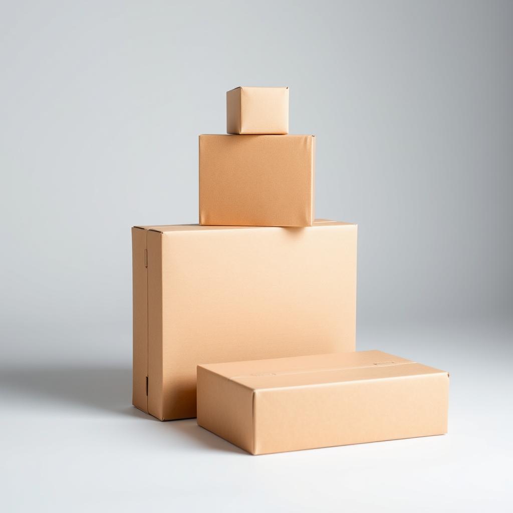 A composition featuring three boxes arranged with specific perspectives