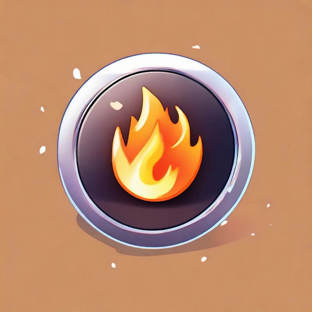 A picture of a shiny digital badge, shaped like a fire, but extinguished. It sparkles, symbolizing the correct guess about the outcome of Charmander's fire being extinguished.