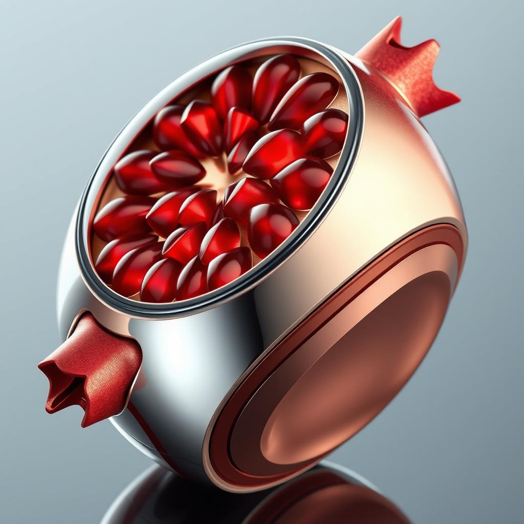 A seamless fusion of a SA-RE300A device and the inner structure of a pomegranate