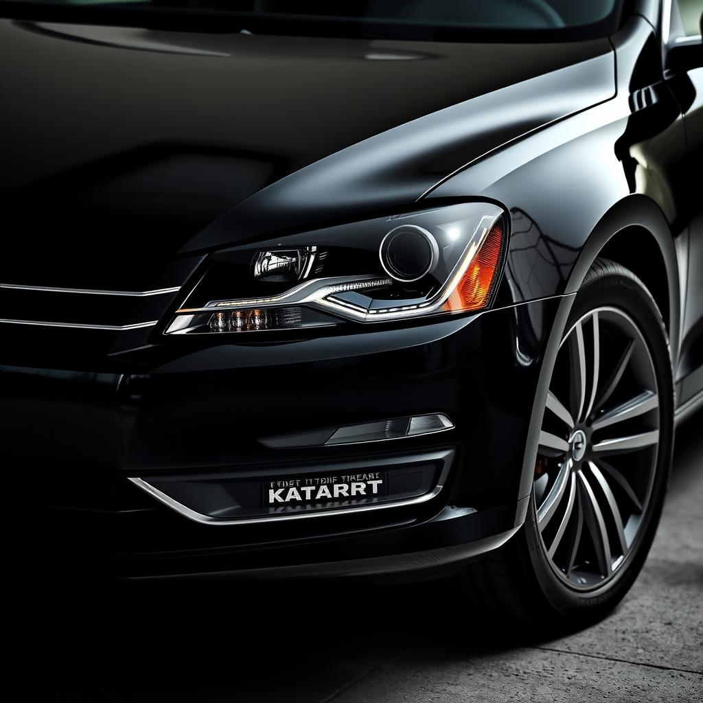 A stunning image of a 2012 Volkswagen Passat with a glossy black body that radiates sophistication