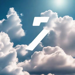 A majestic number '5' soaring in the sky among the clouds, symbolizing the AI's guess for the number between 1-10 user is thinking about.