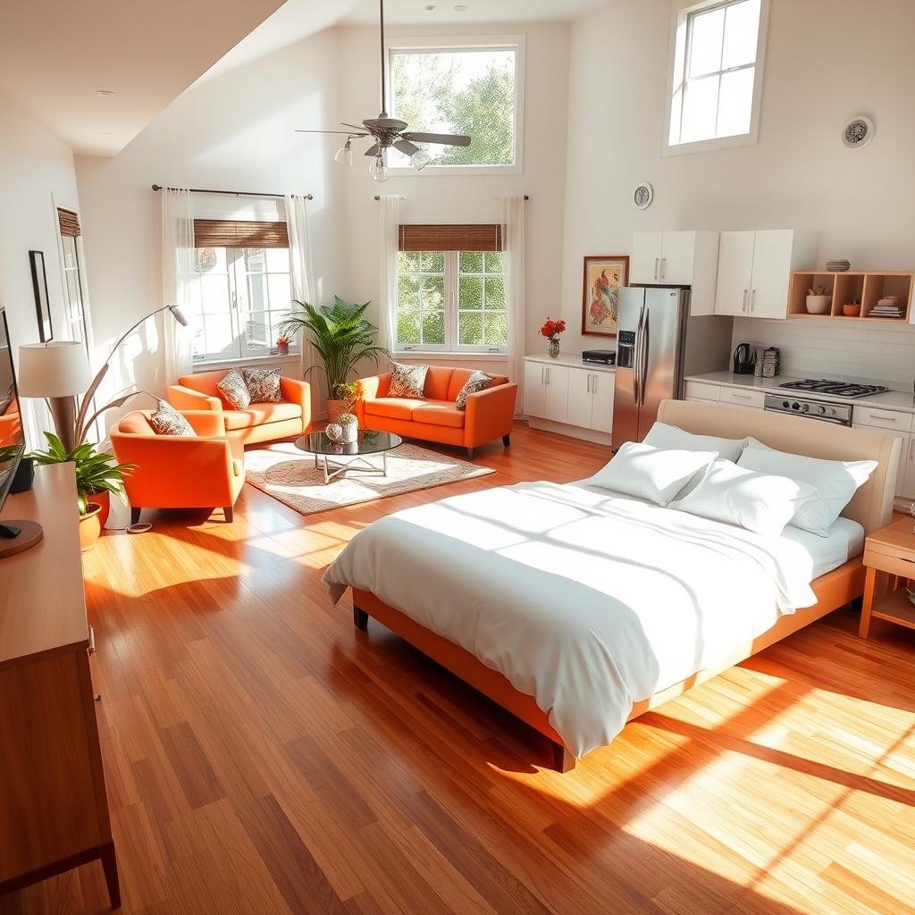 A pristine, clean home interior showcasing immaculate cleanliness