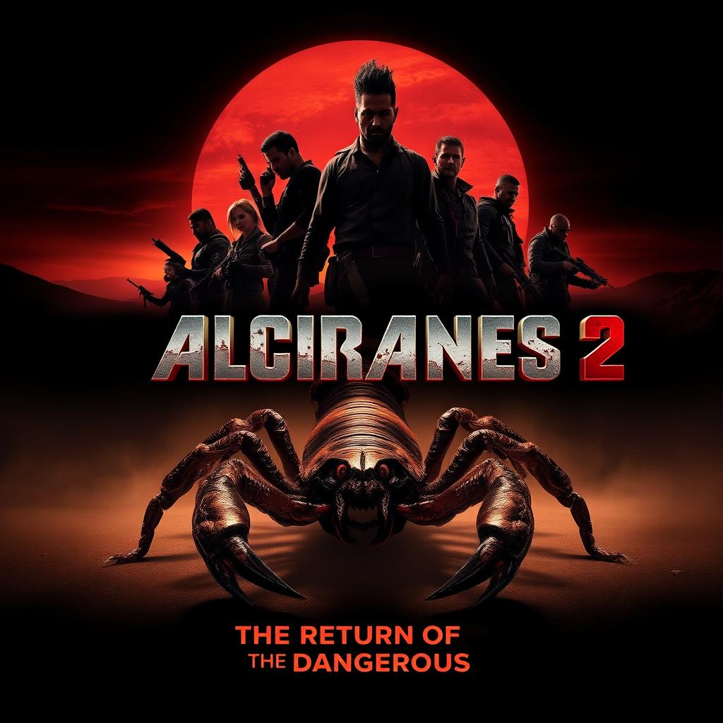 A dynamic and thrilling movie poster for a sequel titled 'ALACRANES 2'
