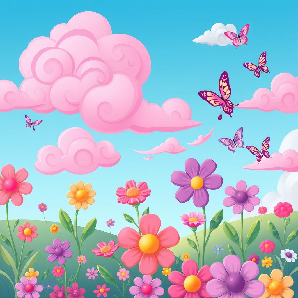 A vibrant and whimsical scene depicting a playful fantasy world, infused with the gibly effect