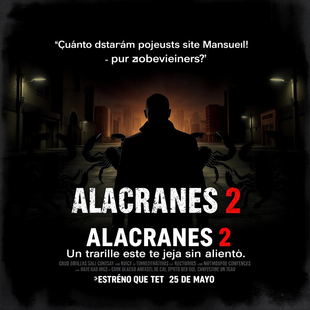 A movie poster for the film titled 'ALACRANES 2' with the subtitle '¡Todos contra Manuel!'