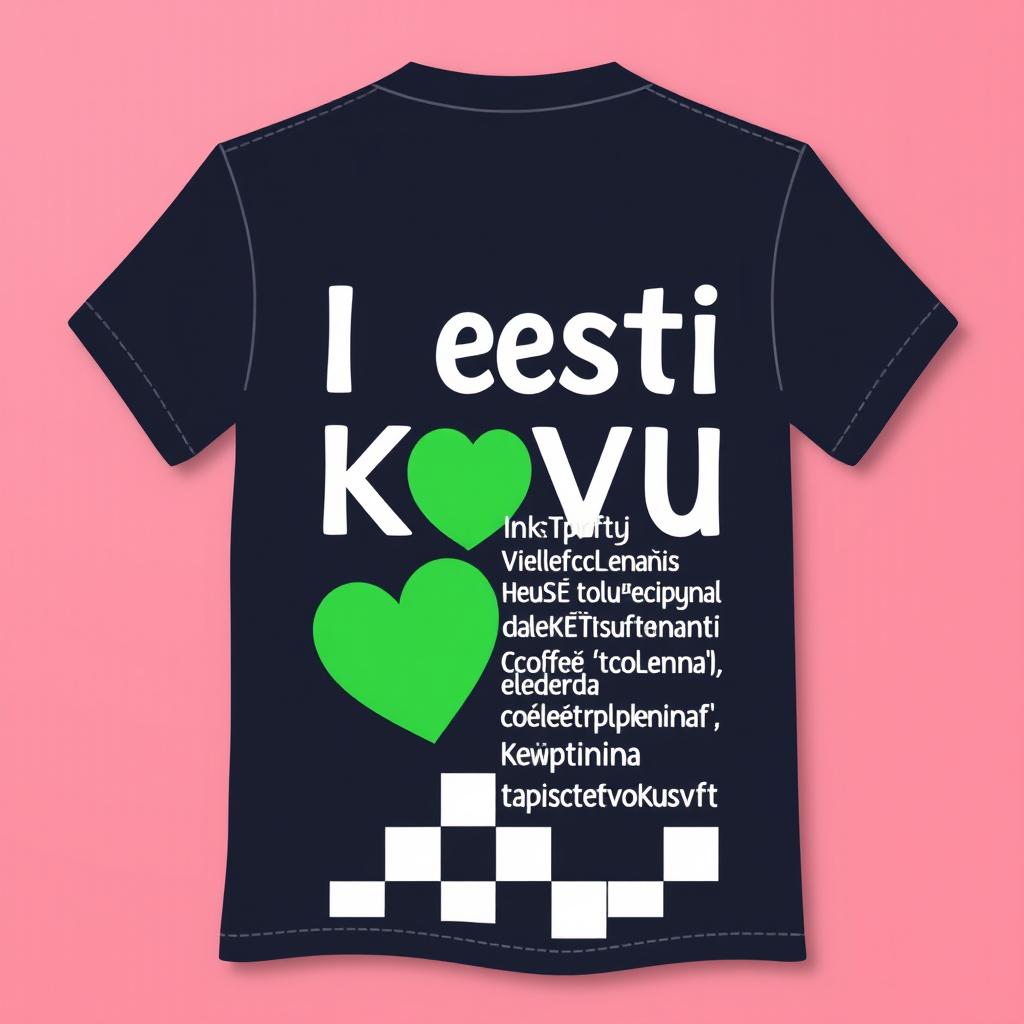 A stylish t-shirt design featuring the phrase 'Я есть Любовь' prominently on the front, with a green heart illustrated just below the text