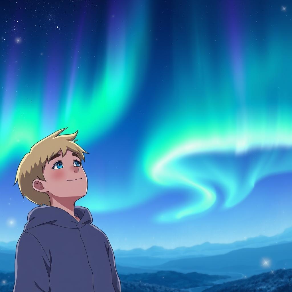 A man in his 20s with blond hair and blue eyes stands beside a woman in her 20s, also with blond hair and blue eyes