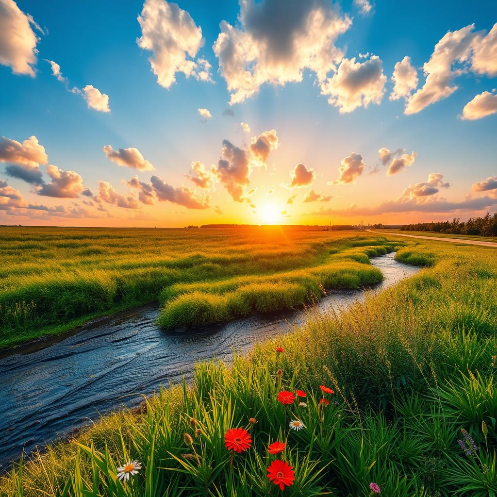 A beautifully edited photo showcasing a vibrant landscape, enhanced with professional editing techniques