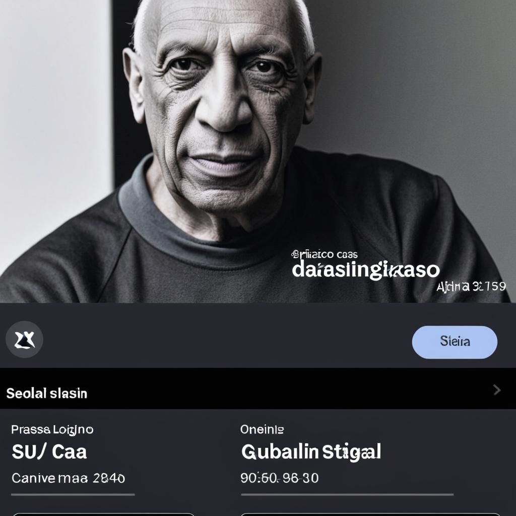 Picasso sale su un cavallo rosa cubico