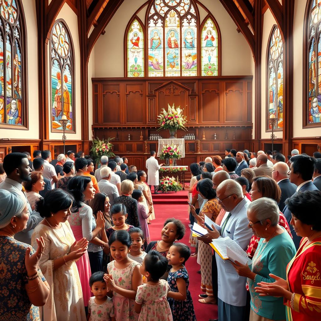 Vibrant Community Worship: A Colorful Sunday Gathering