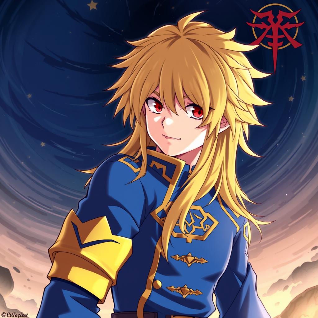 A high-quality illustration of Kurapika from Hunter x Hunter, depicted as a handsome human