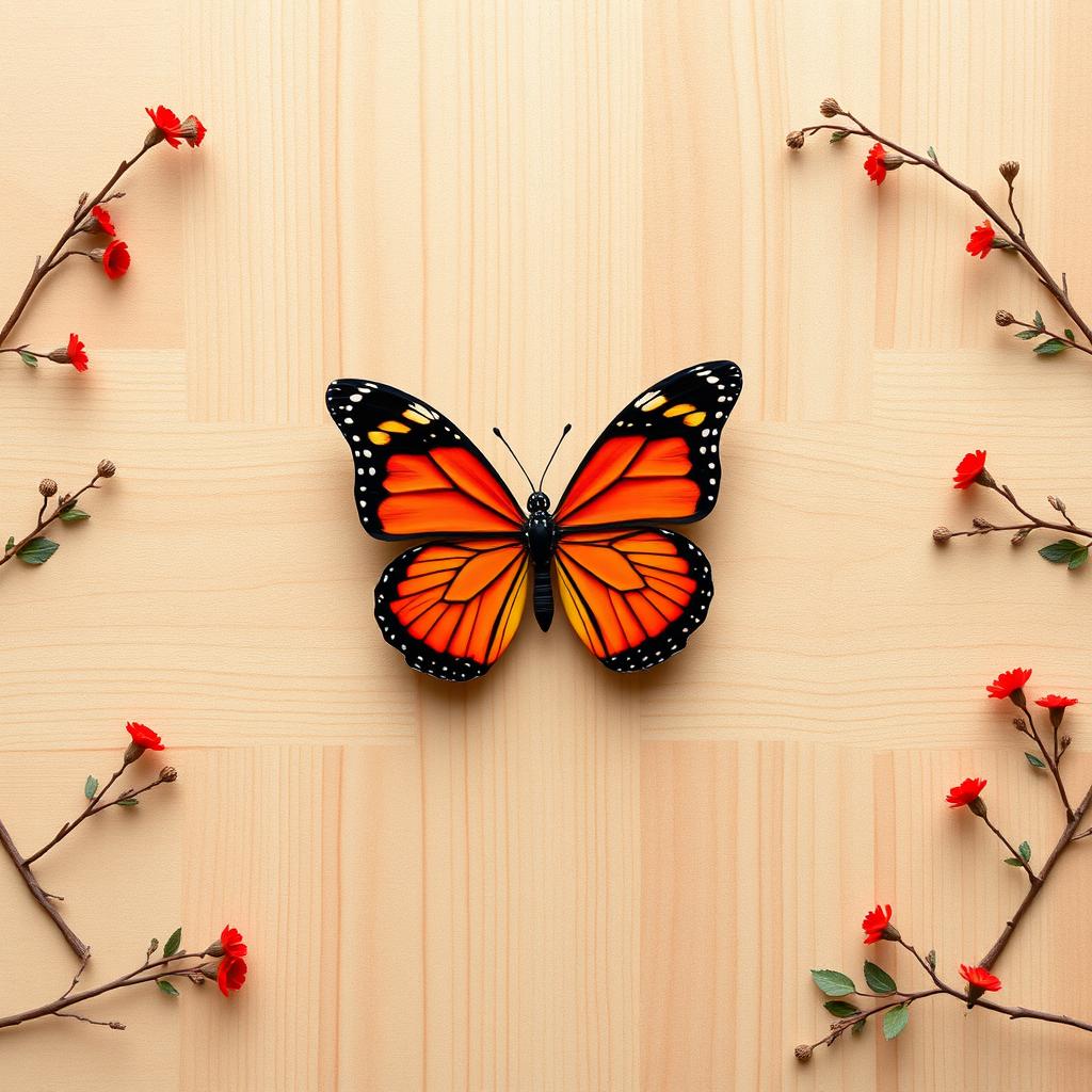 A high definition image featuring a simple light brown wooden background resembling a wooden table
