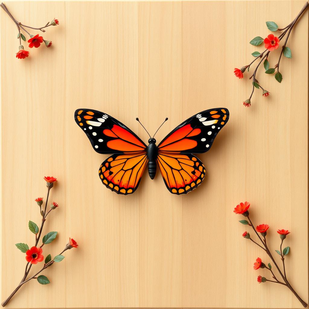 A high-definition image featuring a simple light brown wooden background that resembles a wooden plate
