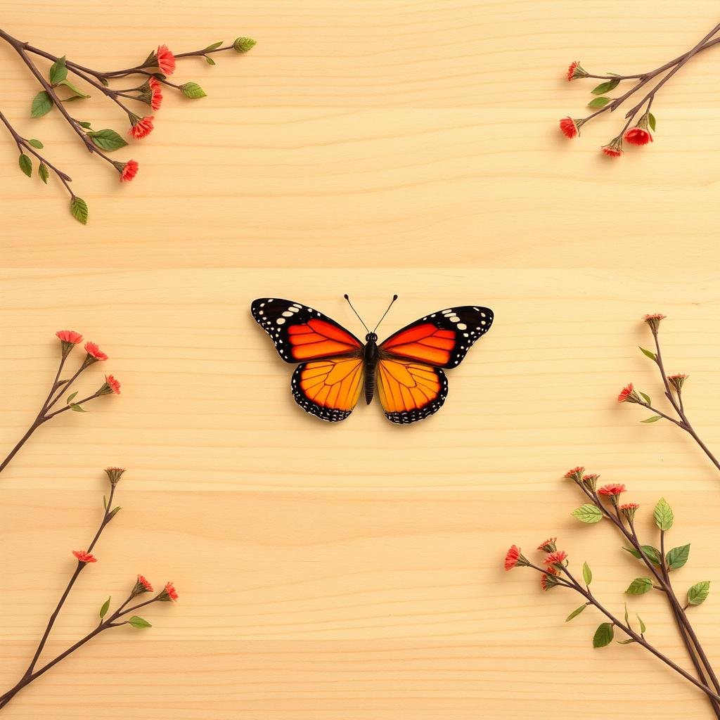 A high-definition image featuring a simple light brown background resembling wooden table grain