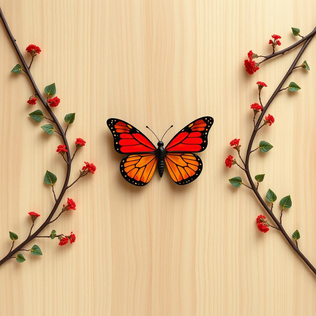 A high-definition image featuring a simple light brown wooden background, resembling a wooden table plate