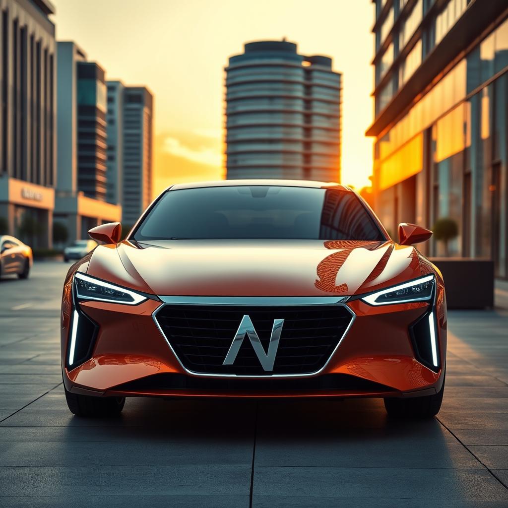 A beautiful and elegant car named 'Nova Era' featuring a prominent 'N' symbol on the front