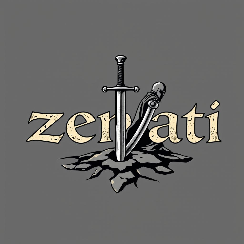 A logo design featuring the name 'zenati' in an ancient historical font