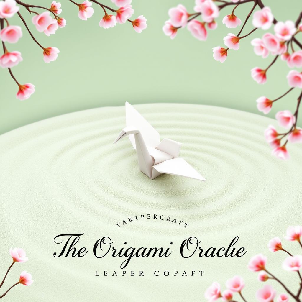 A beautifully designed book cover for "The Origami Oracle" by Yuki Papercraft