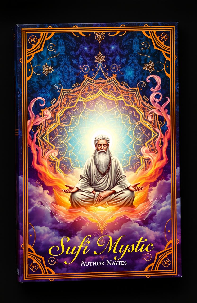 A beautifully designed book cover featuring an ethereal Sufi mystic theme