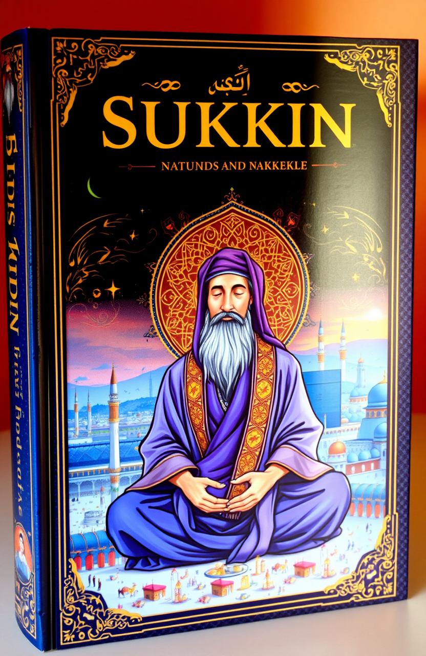 An artistic book cover featuring a Sufi mystic immersed in meditation, surrounded by intricate Turkish patterns