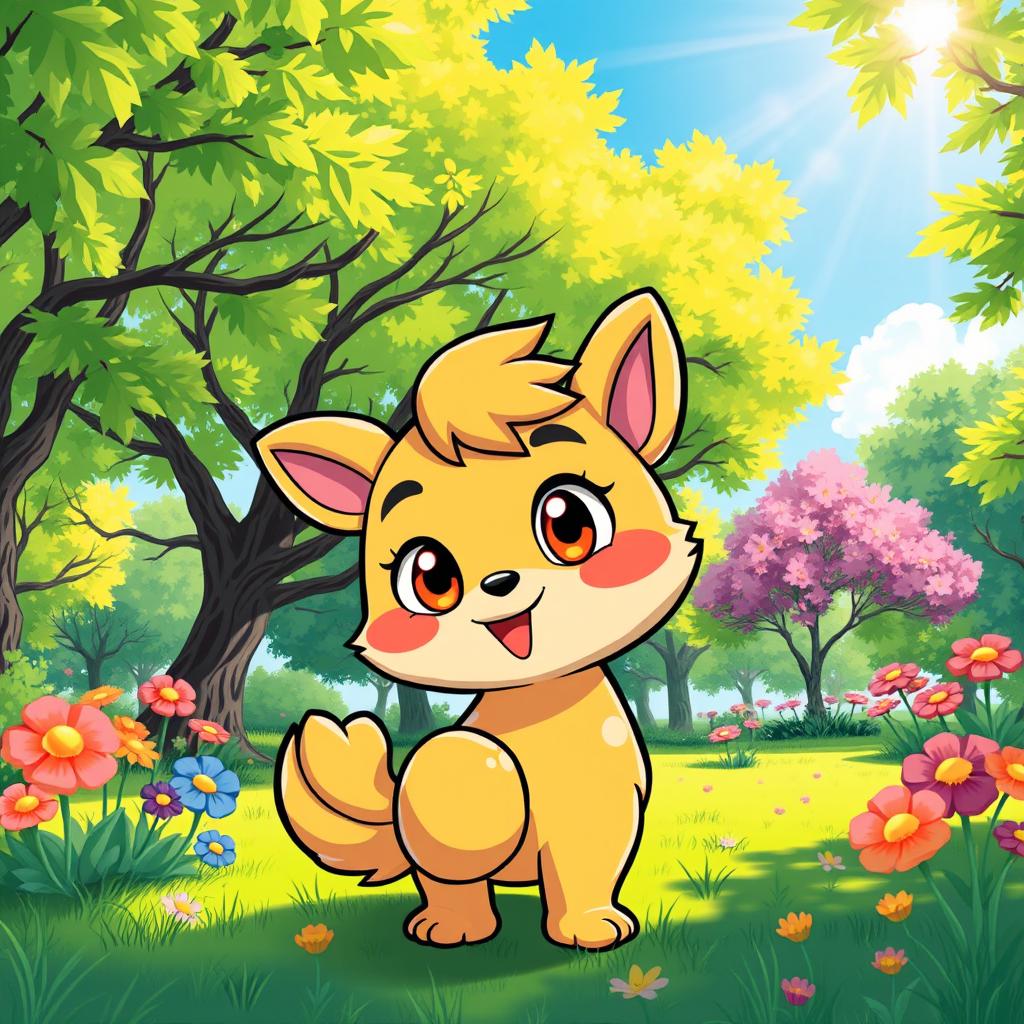 A playful and whimsical illustration featuring a cartoonish character with a fluffy tail sticking out from behind, giving a cheeky and humorous vibe to the scene