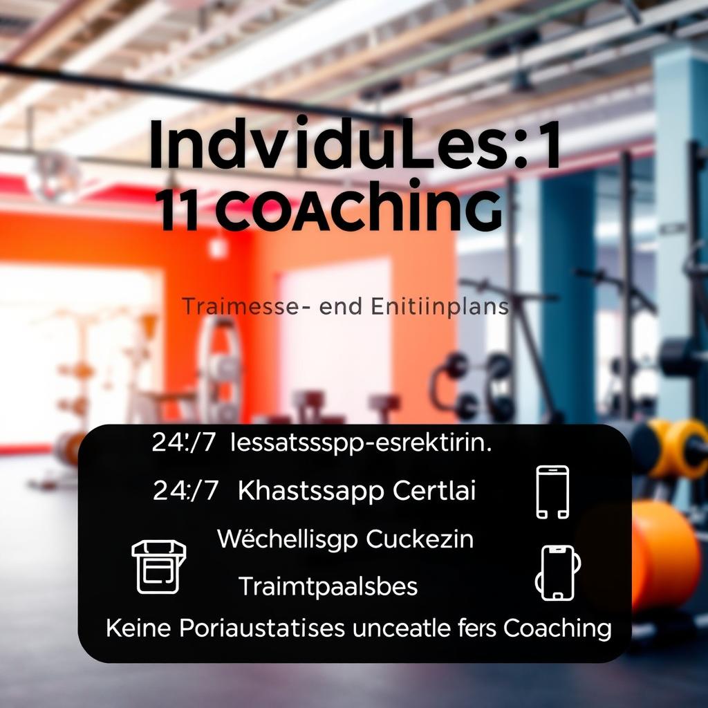 A sleek and modern graphic design for an online fitness coaching program