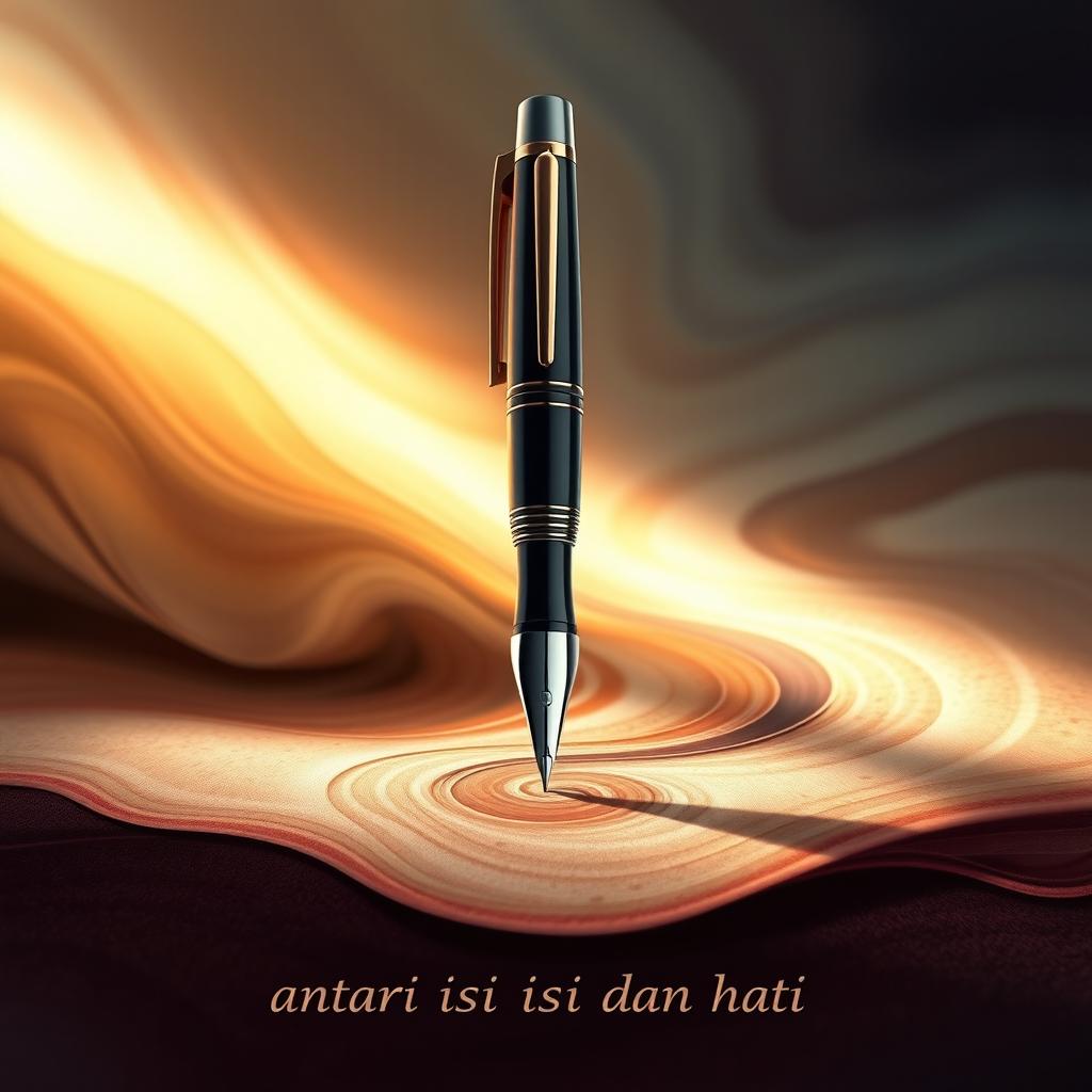A beautiful and thought-provoking artistic interpretation of "Goresan pena: antara isi dan hati"