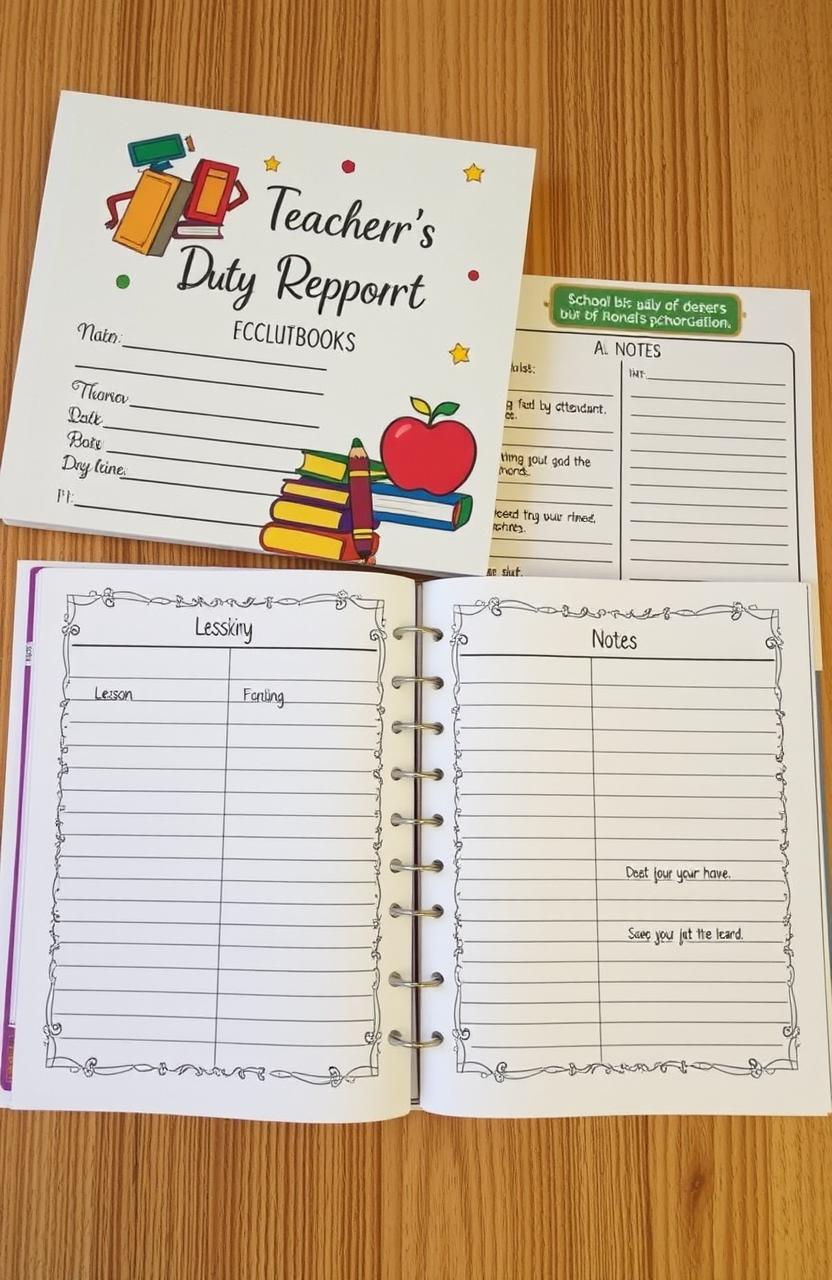 A beautifully designed teacher's duty report book