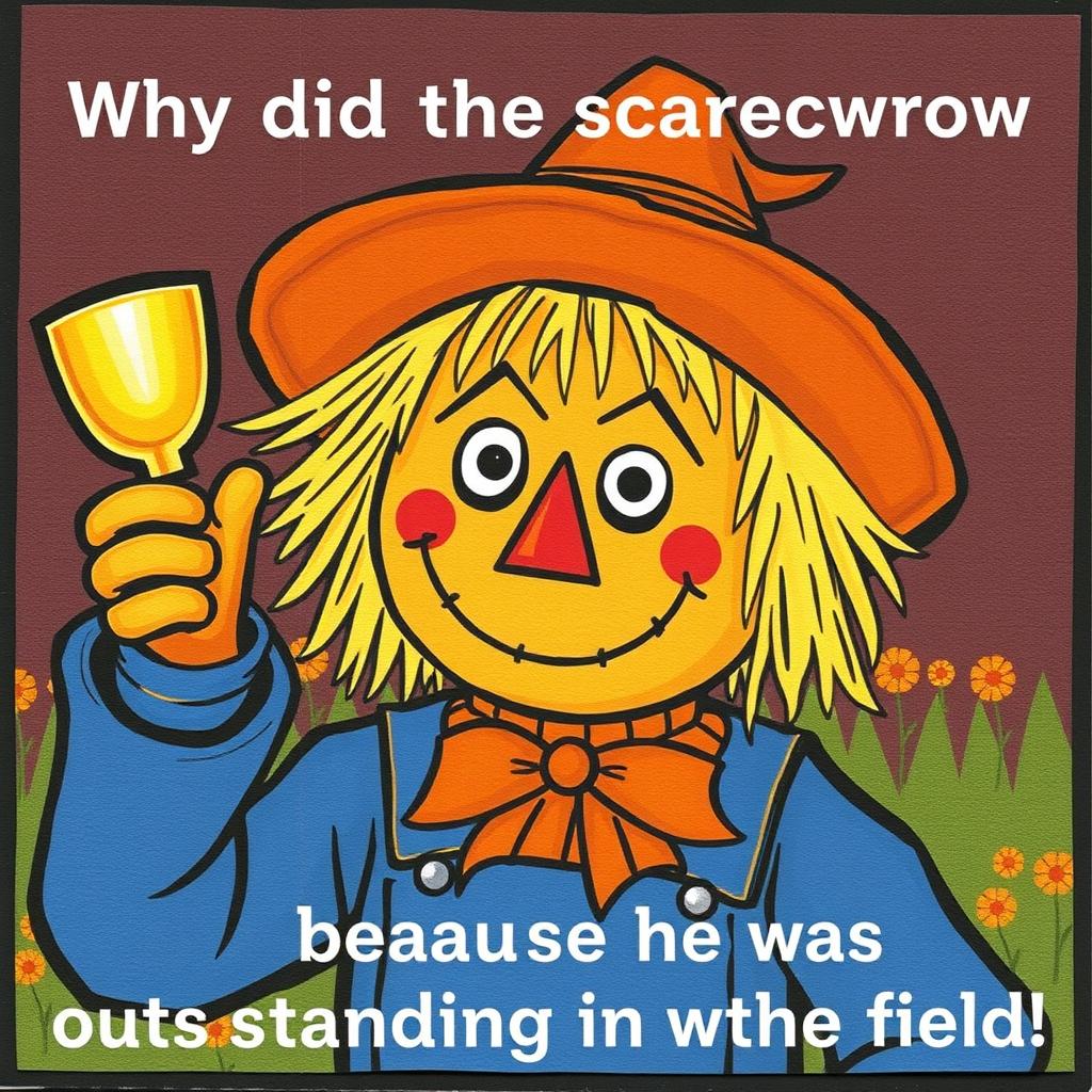 Why did the scarecrow win an award? Because he was outstanding in his field!