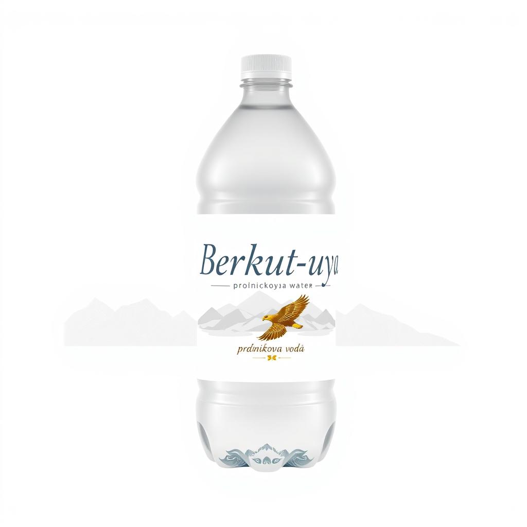 A label design for a 5-liter plastic bottle of spring water named 'Berkut-uya'