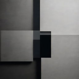 Create a sophisticated image featuring two equal-sized squares: one in a deep shade of black, the other in a soft shade of grey, side by side in perfect harmony.